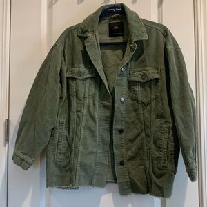 Zara green oversized corduroy shirt